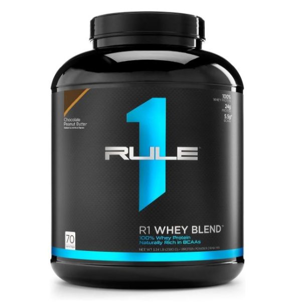 Rule 1 Proteins R1 Whey Blend – High Quality Protein and Essential Amino Acids – 100% Whey Protein from Whey Concentrates, Isolates, and Hydrolysates with Naturally occurring EAAs, BCAAs, and Glutamine 5lbs